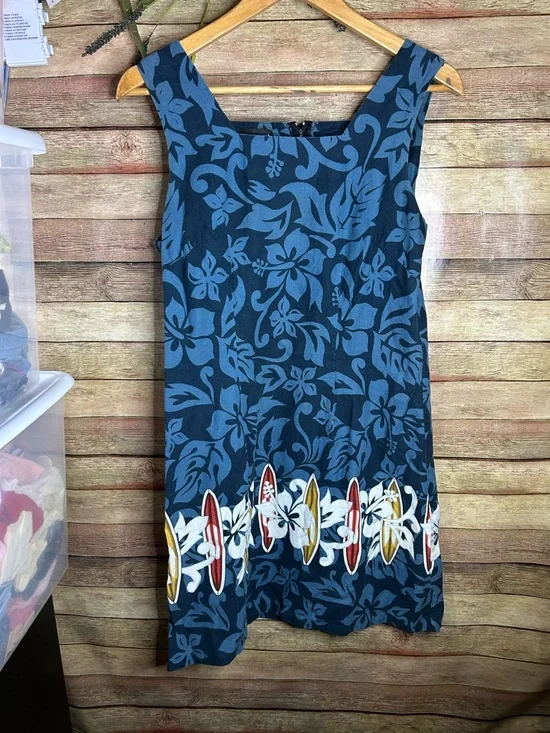Shannon Marie Vintage Surfer Hawaiian Print Dress Women’s Size Large (12) - Picture 2 of 6